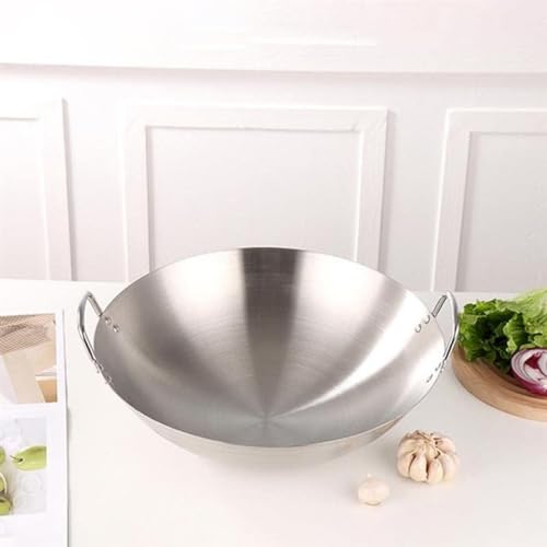 Wok de acero inoxidable 40cm con mango redondo y antiadherente miniatura 4