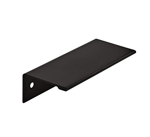 Image of Amerock Edge Pull 3 in (76 mm) Center-to-Center Flat Black Cabinet Pull - 10 Pack