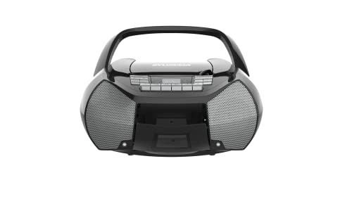 SYLVANIA SRCD286-SLVRBLK Caixa de rádio portátil CD Boom