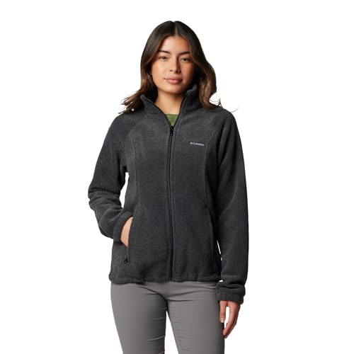 Columbia Womens Benton Springs Full Zip Fleece Jacket, Charcoal Heather, Large
