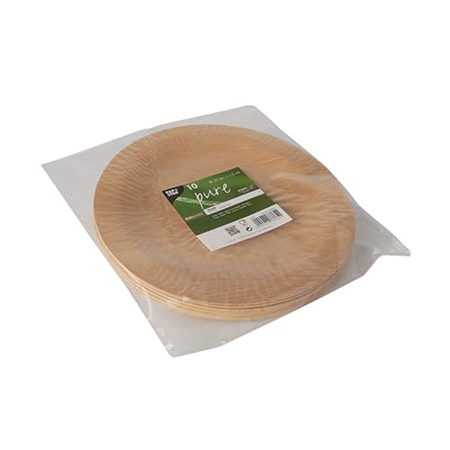 PAPSTAR Teller, Bambus pure ungeteilt Ø 23 cm, 1,5 cm natur 88040 Bambusteller Einwegteller, 250 Stück