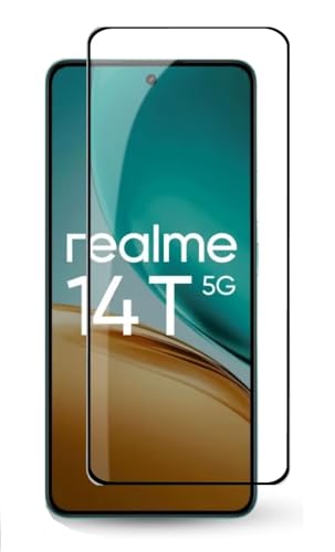 Image of HD Tempered Glass Screen Protector Compatible for Realme 14T 5G with Edge to Edge coverage and Easy Installation kit