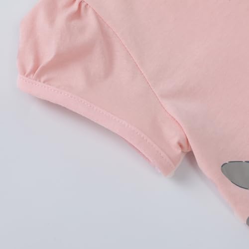 Image of HILEELANG Toddler Girl Easter Outfit Spring Summer Cotton Leggings Pants Tees Shirts Clothing Sets