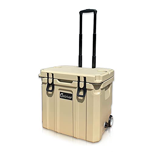 COOLRIVER 35 Quart Rotomolded Wheeled Cooler Crazymos