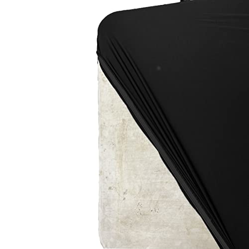 Haorui 6 Pack Spandex Elastic Tablecloth Banquet Black Table Cover Washable Folding Table Cover Rectangle Tablecloth With Elastic For Picnic Party (Black, 6 Ft) #TOP2