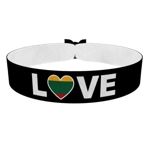 Druck-Palast Love Lituanie - Bracelet en tissu imperméable - Accessoire tendance unisexe - Idée cadeau pour fans - Bracelet durable et chic - Merchandise Lituanie