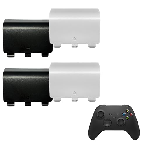 Image of 4 Pack Battery Back Cover for Xbox Series X /Series S Controller, Battery Back Shell Repair Part Compatible with Xbox Series X /Series S Controller (Black&White)
