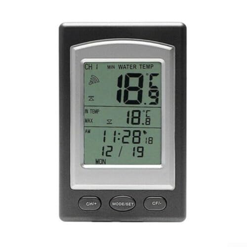 Termómetro inalámbrico de piscina con alarma y pantalla digital interior 6