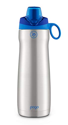 Image of Pogo Vacuum Insulated Stainless Steel Water Bottle with Leak Proof Chug Lid and Silicone Carry Loop - 26oz