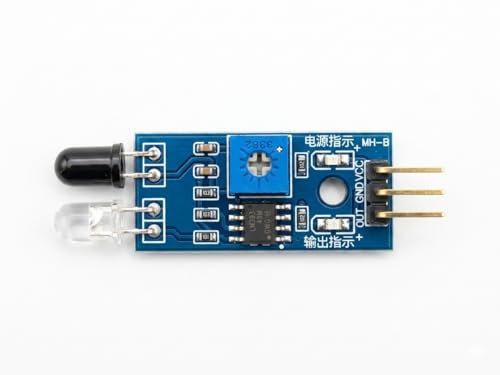 Image of Tishvi IR Sensor Module for Obstacle Detection - High Sensitivity Infrared Proximity Sensor with Adjustable Distance, Compatible with Arduino, Raspberry Pi, and ESP32 Projects (Pack of 5)