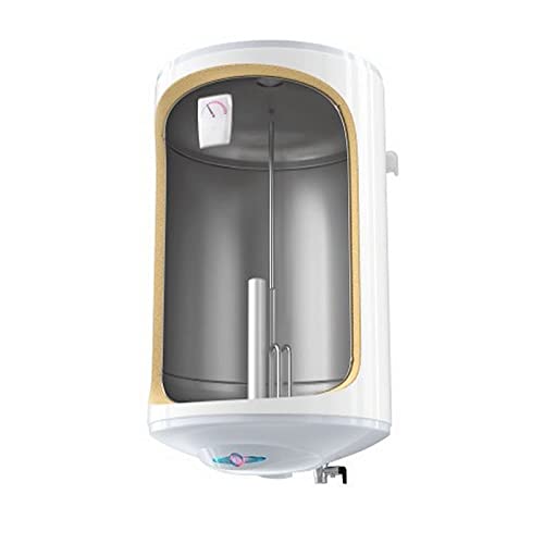 Edelstahl Warmwasserspeicher Boiler, wandhängender elektrischer Boiler mit 3000 Watt 3kW - druckfest - in der Größe 80 Liter - Slim Cover