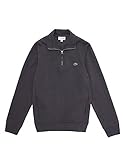 Ribbed finishes Lacoste Standup-Collar Cotton Sweatshirt  Dark Grey 7 Graphite