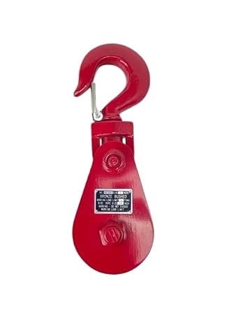 8 Ton Snatch Block with 6" Sheave and Swivel Hook for 5/8" - 3/4" Rope