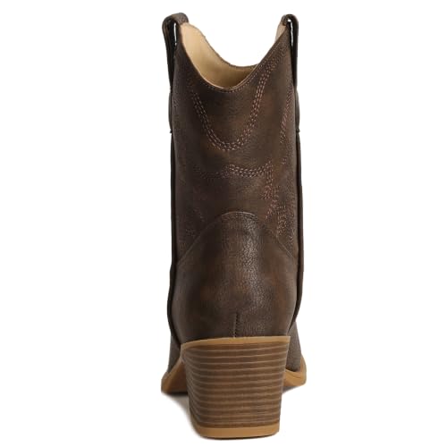 Image of IXU Cowboy Boots for Women Ankle Cowgirl Wide Western Short Booties