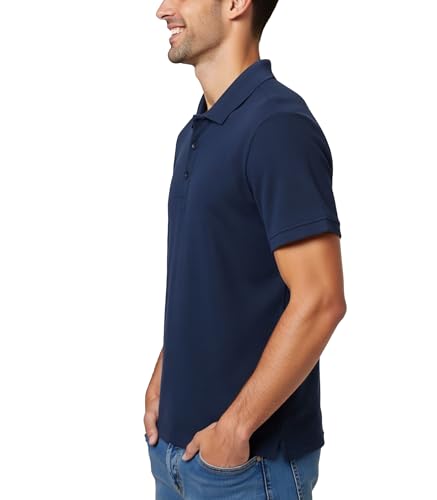Camiseta polo para hombre de fibra refrigerante y secado rápido, corte regular, informal y para trabajo, manga corta miniatura 2