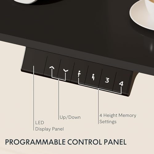 Image of SE1 / Flexi Spot EN1 Electric Standing Desk | Anti-Collision Detection | 5Y Warranty | Ergo Height Adjustable Sit Stand Table for Home Office with 80kg Load, 2 Hooks (Black Frame, Frame Only)