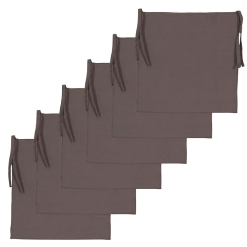 Atout Ciel Lot de 6 Galettes de Chaise Unies carrées 40x40cm, Anthracite
