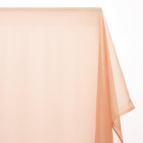 Sheer Voile Fabric Extra Wide 118' Lightweight 45 GSM Polyester by The Yard to Sew Curtains & D&eacute;cor - Ovaltine (5 Yards)
