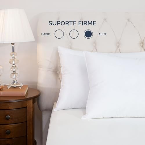 Travesseiro 90cm x 50cm Toque de Pluma Suporte Firme Macio Alto Confortável Grande Antialégico