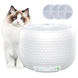 Petsuper Automatic Cat Water Fountain 61oz/1.8L, Ultra Quiet Pump, BPA-Free & Detachable for Easy Cleaning, Includes 3 Replacement Filters (White, ABS)