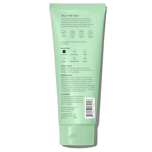 Rael Miracle Clear Exfoliating Cleanser - Korean Skincare, Face Wash for Acne Prone Sensitive & Oily Skin, Pore Cleansing & Hydrating, w/Succinic Acid, Vegan, Cruelty Free (150ml) - Image 3