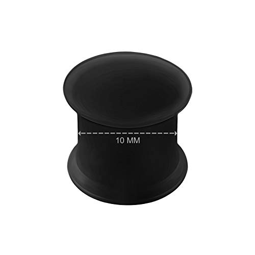 BanaVega 2PCS Silicone Black 00g 10mm Double Flared Saddle Earring Stretcher Ear Gauge Plug Earring Lobe Piercing Jewelry 26682