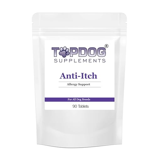 Top Dog Anti-Itch Allergy Support - Itchy Skin Fur Relief Dog Immune Booster Tablets UK Made