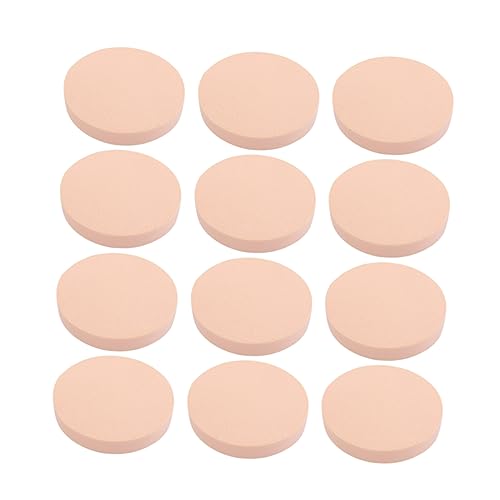 OSOLADY 12Pcs Large Skin Color Makeup Powder Puff Shape Dry Wet Use for Foundation Application Salon Travel