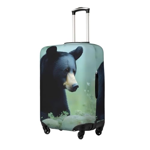 Walking Black Bear Elastic Travel Luggage Cover, Washable Spandex Suitcase Protector, Anti-Scratch Fits 18-32 Inch2