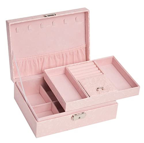 Boîte à bijoux en cuir PU élégante pour organiser vos bagues et colliers précieux