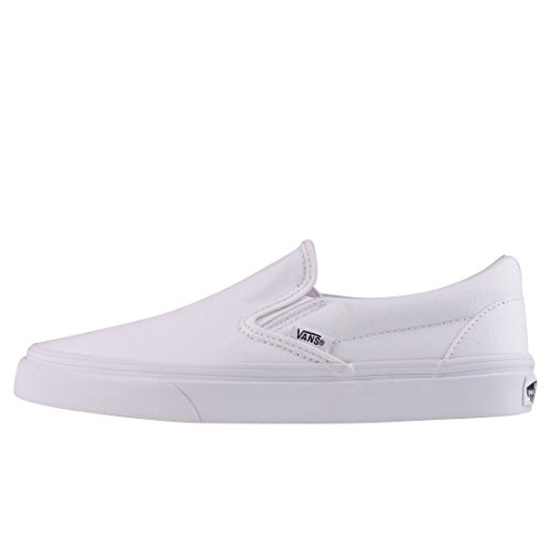 VANS Classic Slip Ons Skate Shoes Sneakers Canvas Surf True White 8 Men 9.5 Women