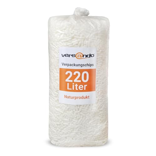 versando 220 Liter Verpackungschips Füllmaterial Polsterchips - 100% natürlich abbaubar aus Maisstärke