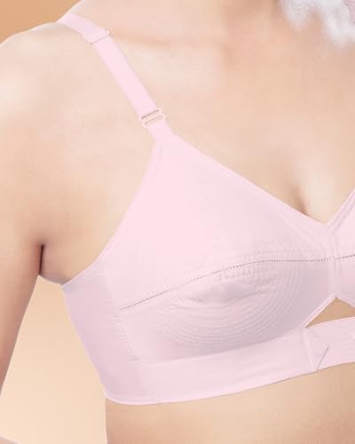 Image of Brida Kavya Xtra Soft Cotton Round Stitch Bra for Women | Full Coverage | Non-Padded | Wireless | Double Layer Heavy Bust | Combo | Colours May Vary