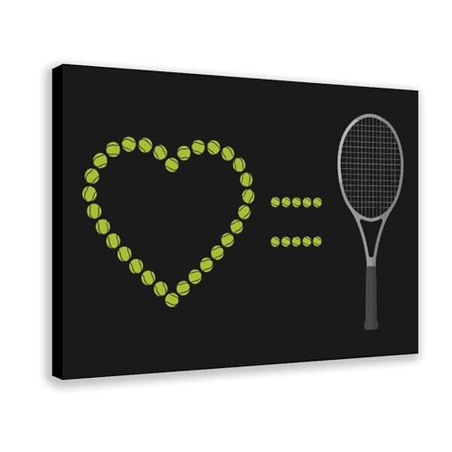 Póster sobre lienzo, diseño de corazón de tenis, arte de pared, impresión decorativa, cuadro para salón, dormitorio, decoración, marco: 30 x 45 cm