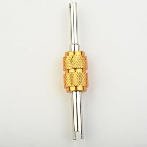 Yhenlovtt Juego de 9 piezas de núcleo de válvula de aire acondicionado automotriz con herramienta de extracción para reemplazo y mantenimiento del sistema de aire acondicionado de coche, construcción