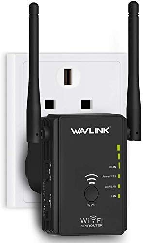 WAVLINK WLAN Repeater mit WPS Internet WLAN Verstärker - Drahtloser verstaerker Bis zu 300 Mbit/s Plug and Play Funktion für jeden Router (578R2)