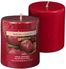 Set of 2 Luminessence Apple Cinnamon Scented Pillar Candles by Luminessence