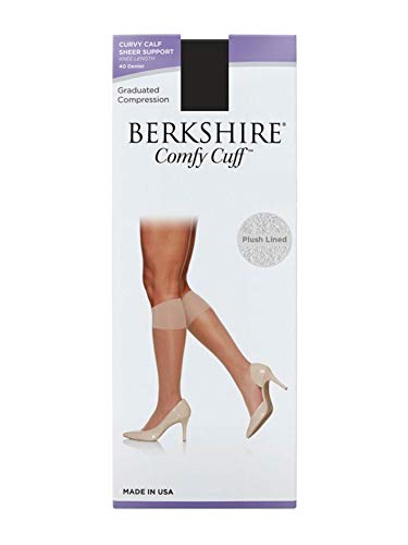 Berkshire Women's Plus Size Comfy Curvy Cuff Socks, Black2