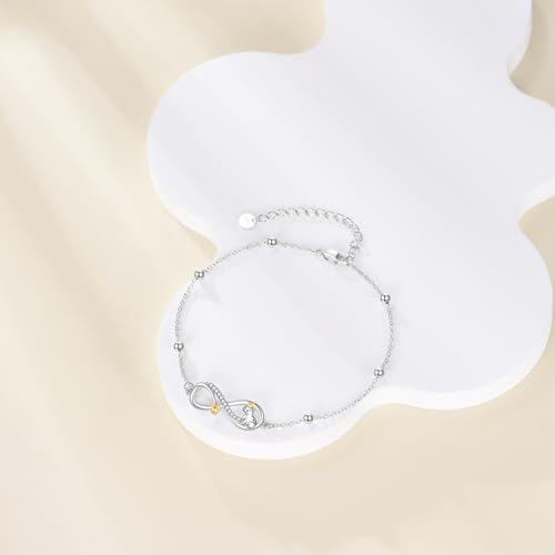 Image of POPLYKE Ladybug /Dragonfly /Bee /Paw Bracelet for Women Sterling SIlver Bracelet /Anklet Jewelry Gift for Women