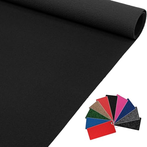 Messeteppich Event Teppich Teppich Läufer Meterware Hochzeitsteppich Empfangsteppich VIP Alex Läufer Flur 250 x 60 cm Schwarz