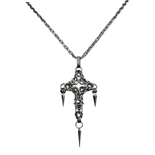Cadena de clavícula ajustable con colgante de cruces para complementar tus looks diarios