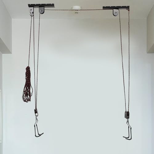 Soporte de poleas para bicicletas de pared con sistema de carga pesada en garaje 8