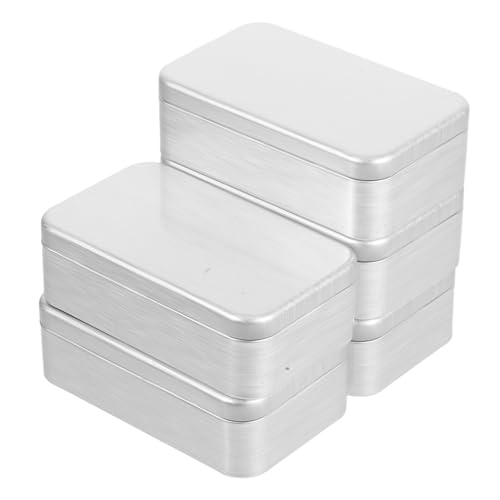 HOLIDYOYO 5pcs Tin Boxes with Lids Small Metal Container for Jewelry Candy Tins with Lids for Storage