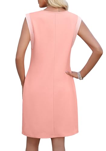 Image of WEACZZY Summer Dresses for Women 2026 Casual Crewneck Fit Beach Vacation Dress Sleeveless Loose Sundress with Pockets