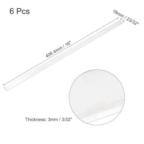 Image of MECCANIXITY 6 Pcs Square Aluminum Flat Bar, 3 /32 inch (3mm) Thick x 23 /32 inch (18mm) Width x 16 inch (406.4mm) Long 6061 Aluminum Flat Plate Solid New Mill Stock Silver for Industrial Building