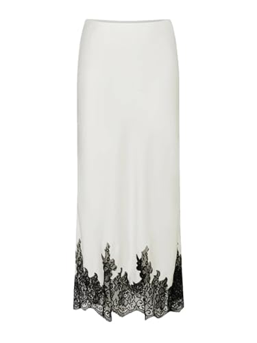 Womens Lace Patchwork Satin Midi Skirt Skirt for Women Daily Office & Vacation Wear