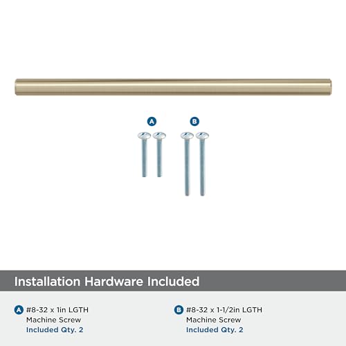 Image of Amerock 6-5 /16 inch Bar Pulls Golden Champagne Drawer Pull | 6-5 /16 inch (160mm) Center-to-Center Mounting Distance and 8-5 /8 inches Overall Length, Durable Carbon Steel Cabinet Hardware