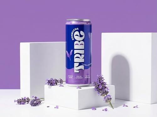 Image of Tribe Kombucha Probiotic Super Drink | Supports Gut Health | Gluten-Free | Naturally Fermented | Super Refreshing | Gut Friendly | Improves Blood Sugar | Antioxidant and Hydration | No Added Sugar | 250 ML X 6 (OG CLASSIC + BUSSIN LAVENDER)