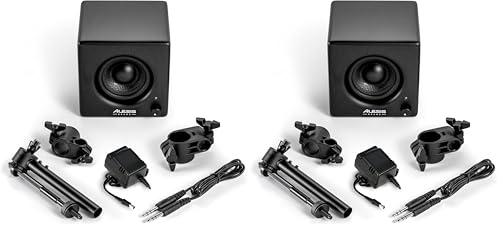 Image of Alesis Nitro Amp 70W 3 inch Compact Electric Drum Monitor Speaker for Practice and Lessons, Rack-Mountable with Clamps Included (Pack of 2)