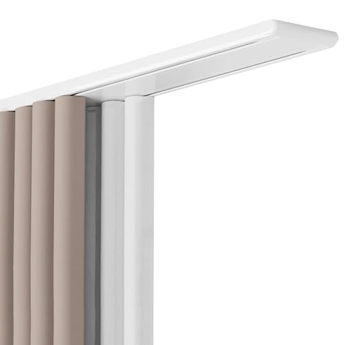 Tringle à rideaux double anti-blocage en aluminium blanc 230cm - 2